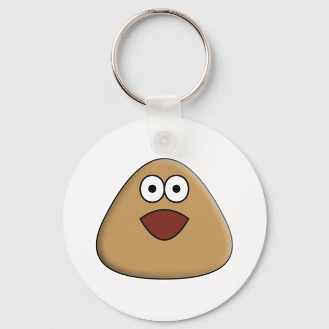 Llavero Keychain - Pou emocionado (Anverso)