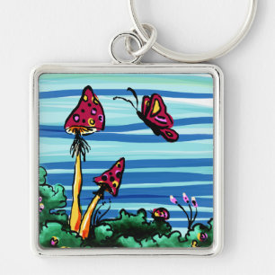 Llavero Keychain premium, 2 champiñones rojos