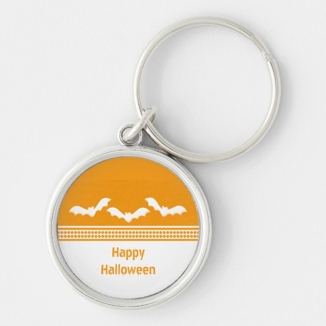 Llavero Keychain Premium Batty Gone, Naranja y blanco (Frente)