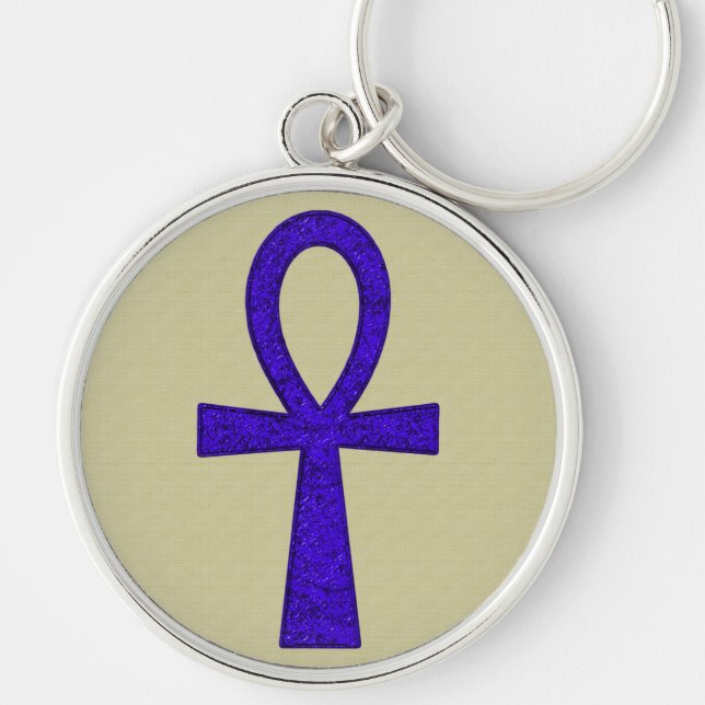 Llavero Keychain Premium de Blue Ankh Square (Frente)