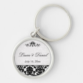 Llavero Keychain Premium de Damask en blanco y negro