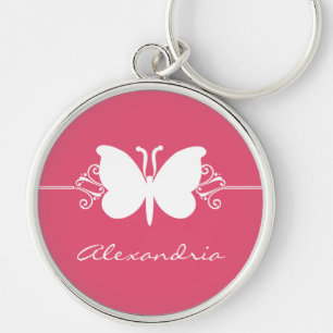 Llavero Keychain Premium de natación de mariposa magenta