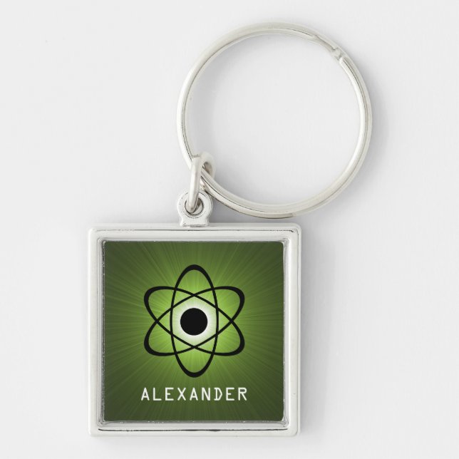 Llavero Keychain Premium de Nerdy Atomic, Verde (Frente)