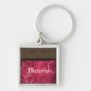 Llavero Keychain Premium de Steampunk metalizado, rosa