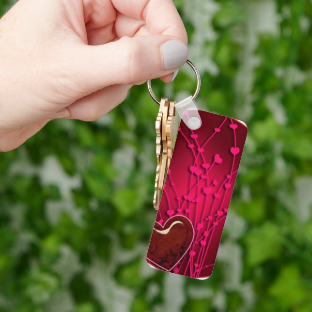 Llavero Keychain Premium Hearts & Flowers (Mano)