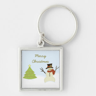 Llavero Keychain Premium para Snowman y Navidades de árbol