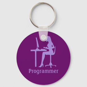 Llavero Keychain, programadora de silueta femenina de pers