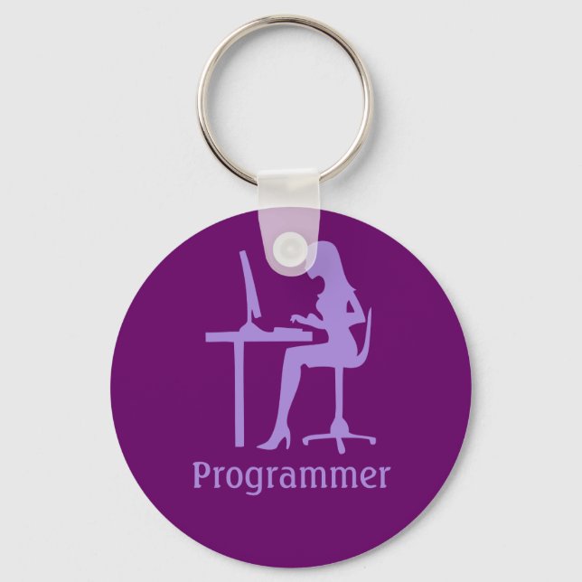 Llavero Keychain, programadora de silueta femenina de pers (Anverso)