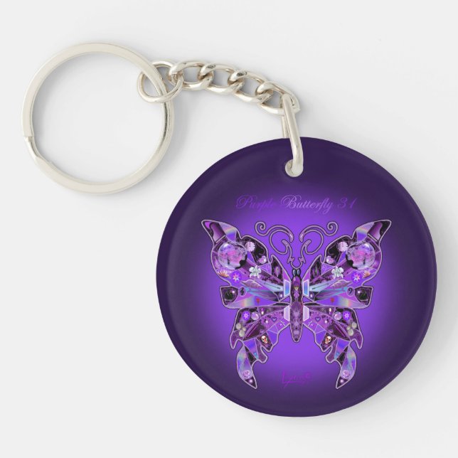 Llavero Keychain Purple Butterfly 31 (Frente)