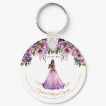 Keychain Purple Lilac Quinceañera