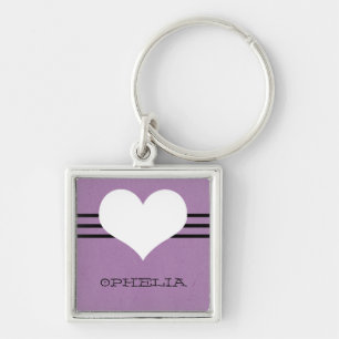 Llavero Keychain Purple Modern Heart Premium