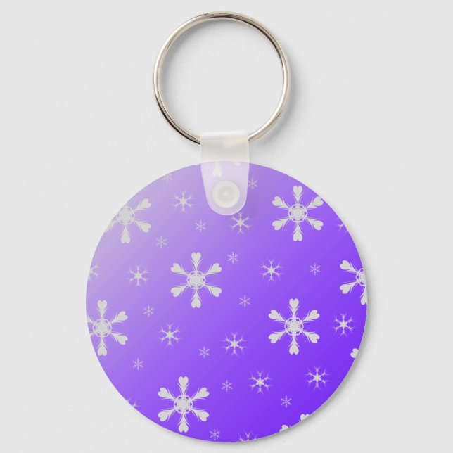 Llavero Keychain Purple Snowflakes (Anverso)