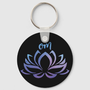 Llavero Keychain púrpura de Lotus Om