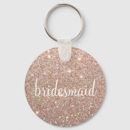 Llavero Keychain - Purpurina Fab Bridesmaid RoseGold