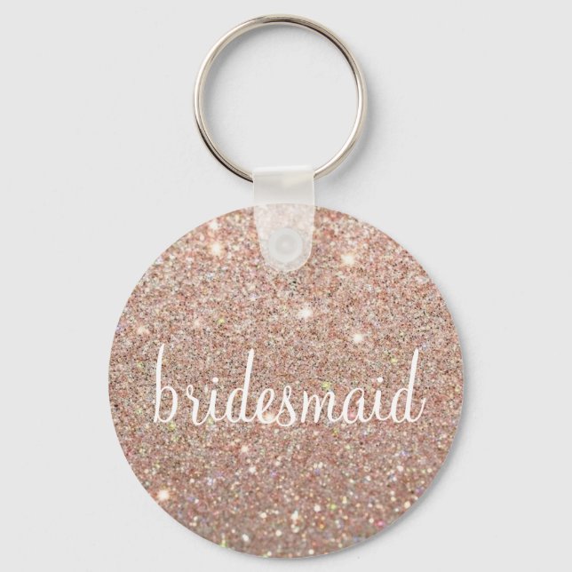 Llavero Keychain - Purpurina Fab Bridesmaid RoseGold (Anverso)