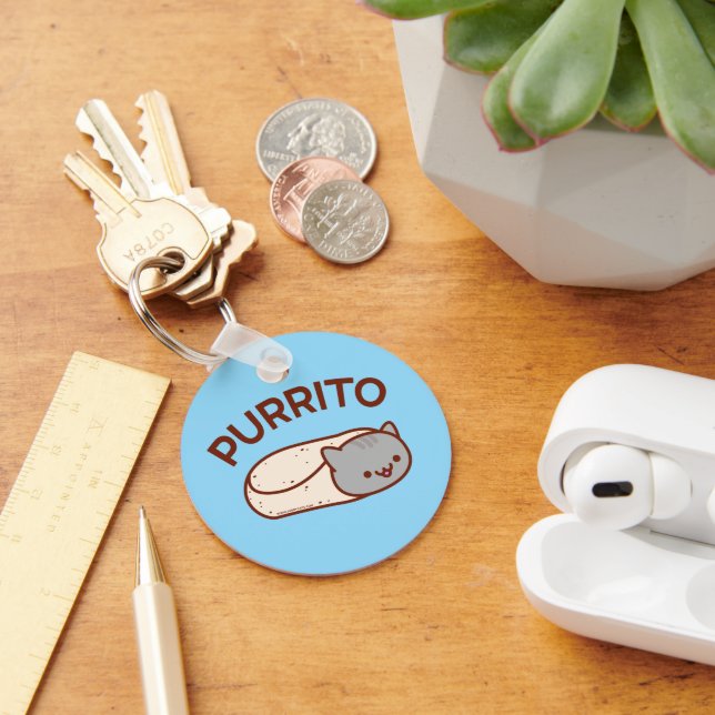 Llavero Keychain PURRITO - Burrito de gato gracioso de Jub (Escritorio )