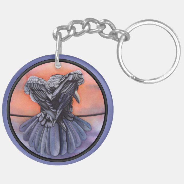 Llavero Keychain Raven Nombre Personalizado Corbie 2 Side  (Atrás Derecha)