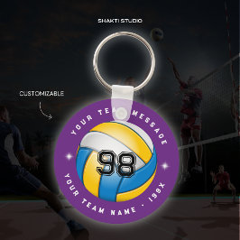 Llavero Keychain redonda de equipo deportivo de voleibol p