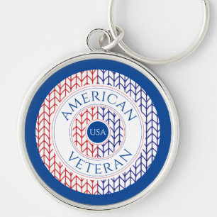 Llavero Keychain redondo premium del VETERANO ESTADOUNIDEN