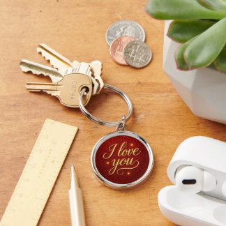 Llavero Keychain Romantic Red Purpurina