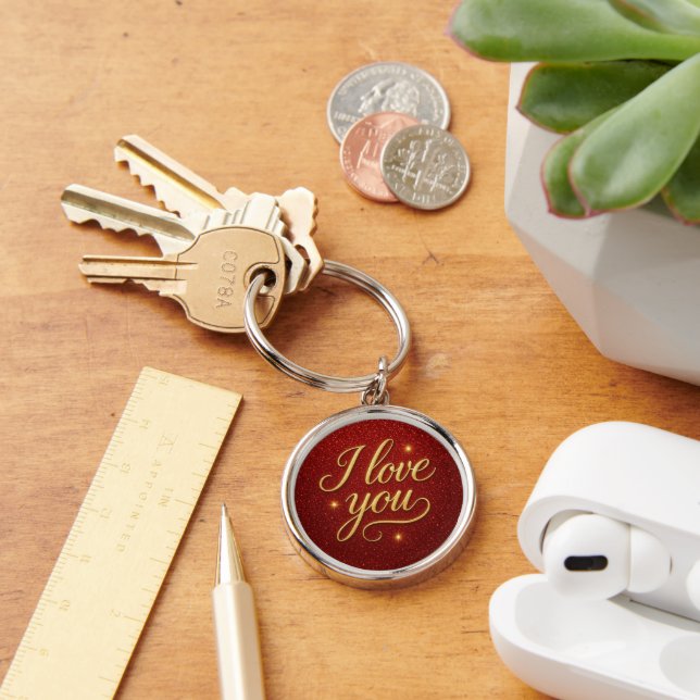 Llavero Keychain Romantic Red Purpurina (Escritorio )