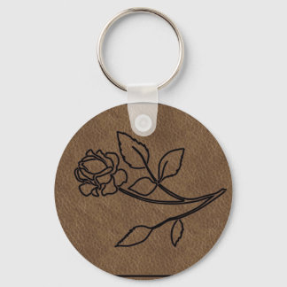 Llavero KeyChain Rosa DE CUERO MARCADO