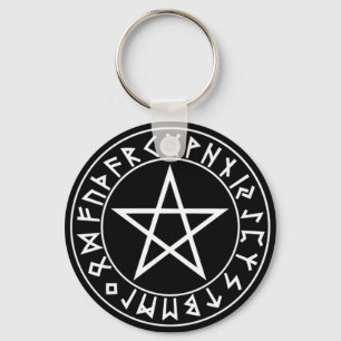 Llavero keychain Rune Pentacle en negro