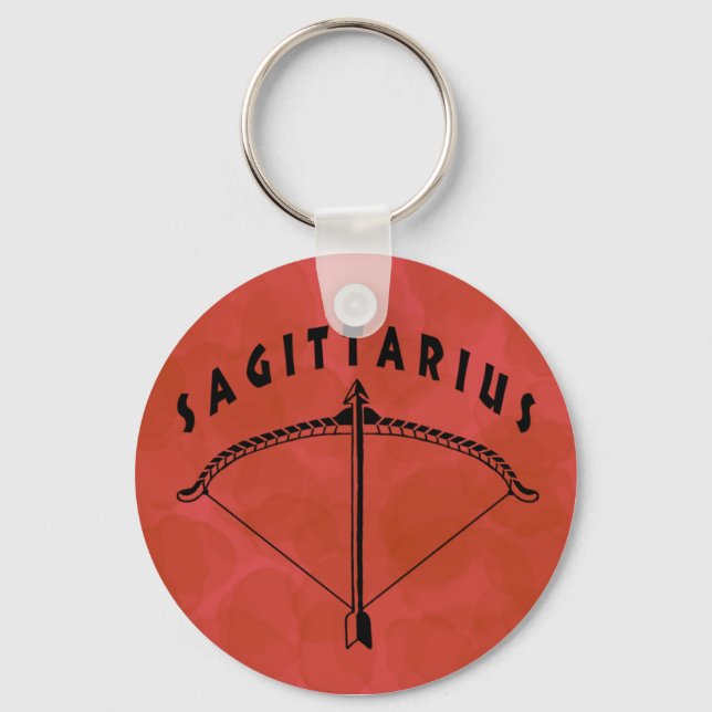 Llavero Keychain Sagittarius blanco y negro (Anverso)