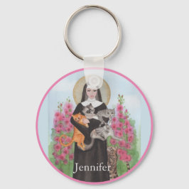Llavero Keychain Saint Gertrude Patron St. de Gatos