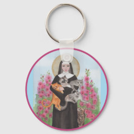 Llavero Keychain Saint Gertrude Patron St. de Gatos