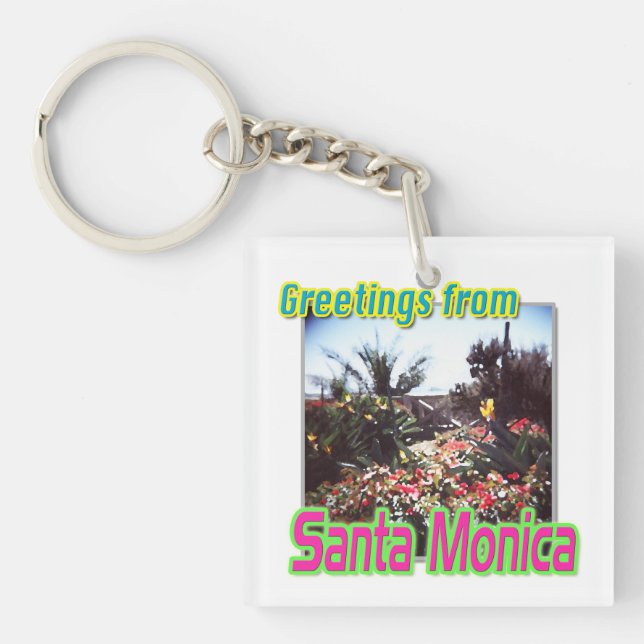 Llavero Keychain "Saludos desde el Jardín de Santa Mónica" (Frente)