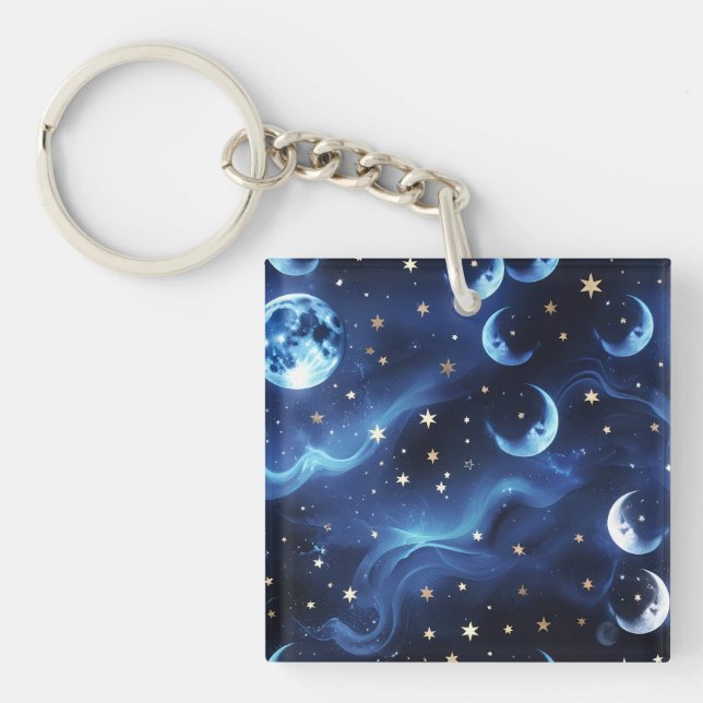 Llavero Keychain - Sapphire Blue Celestial Moon (Frente)