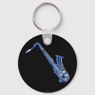 Llavero Keychain saxofoniano azul