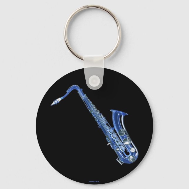 Llavero Keychain saxofoniano azul (Anverso)