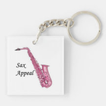 Keychain saxofoniano rosa