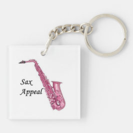 Llavero Keychain saxofoniano rosa