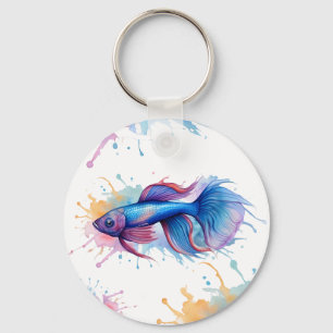 Llavero Keychain - Serie acuarela: Betta Fish