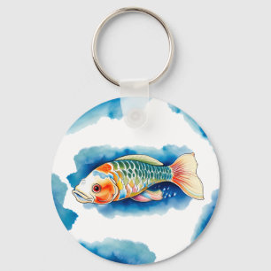 Llavero Keychain - Serie acuarela: Koi Fish