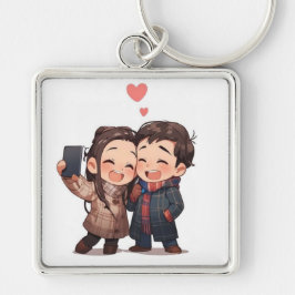 Llavero Keychain simple de la pareja de amor - Regalo romá