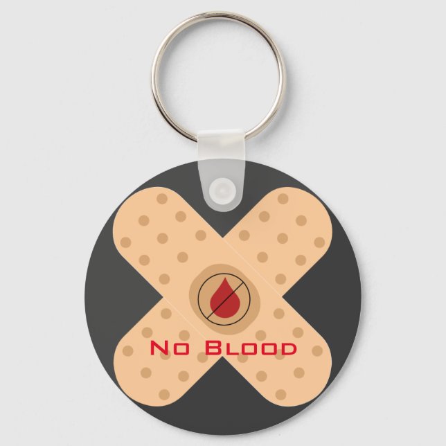 Llavero Keychain sin sangre del diseñador con texto (Anverso)