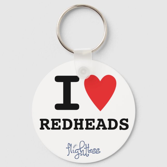 Llavero Keychain sin volante I Heart Redheads (Anverso)