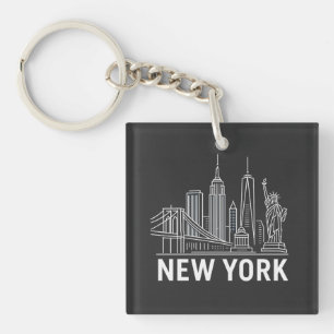 Llavero Keychain Skyline de Nueva York - Icónica Ciudad em