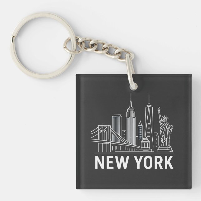 Llavero Keychain Skyline de Nueva York - Icónica Ciudad em (Frente)