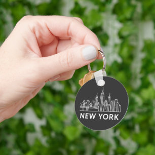Llavero Keychain Skyline de Nueva York - Icónica Ciudad em