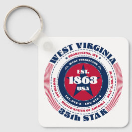 Llavero Keychain State de Virginia Occidental