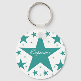 Llavero Keychain superestrella, Verde azulado