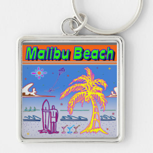 Llavero Keychain Surfista de la playa de Malibu