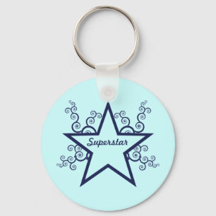 Llavero Keychain Swirls Superstar, Azul oscuro