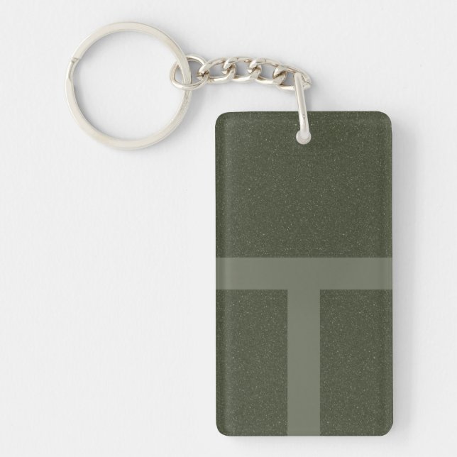 Llavero Keychain "T" verde mosqueado - Personalizable (Frente)