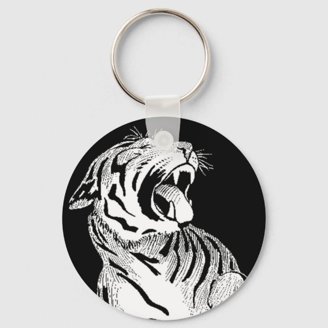 Llavero KEYCHAIN Tigre Blanco Agresivo de gato gordo (Anverso)